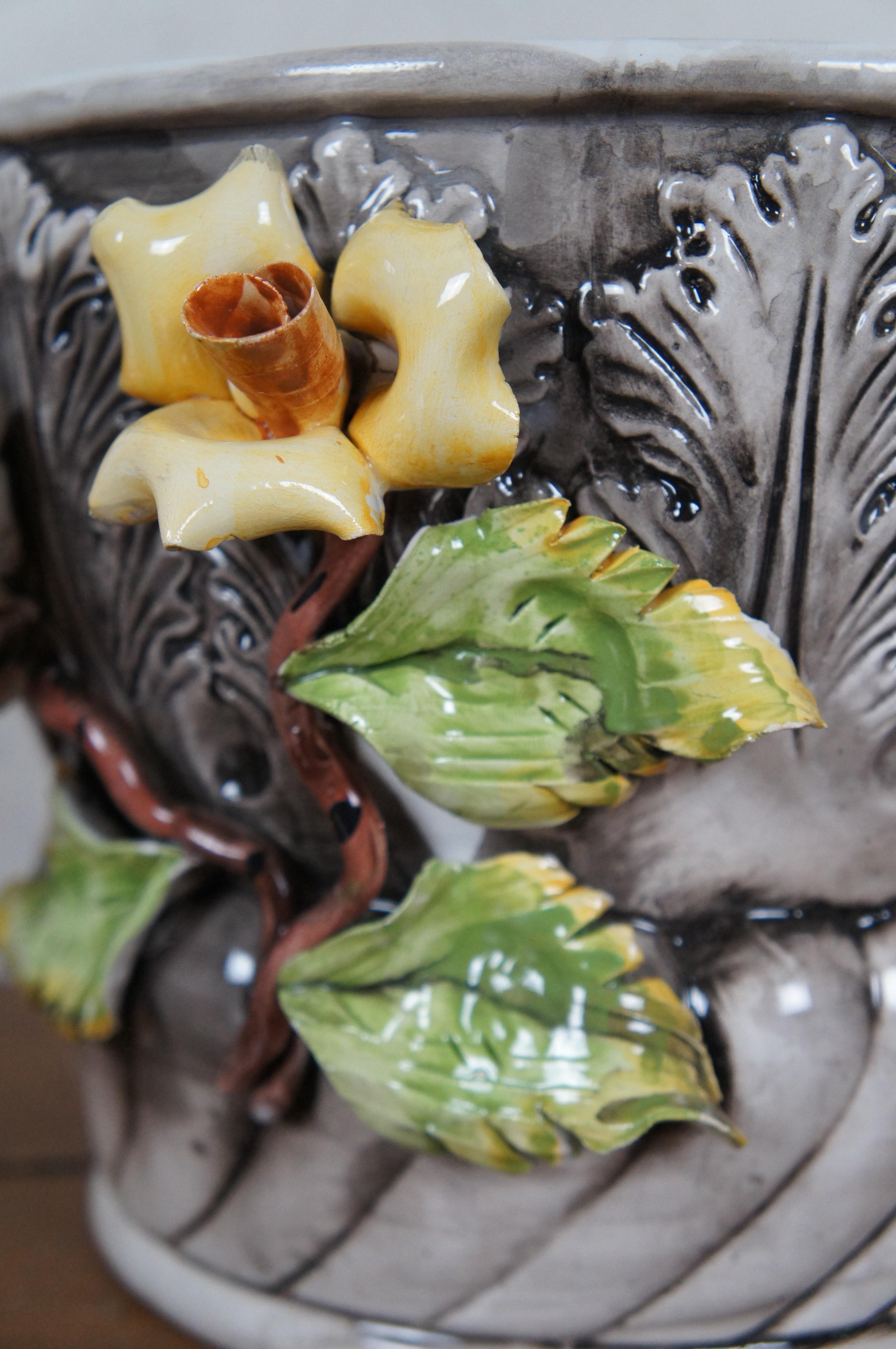 Capodimonte Porcelaine Italienne Jardinière Rose Jardiniere Flower Pot Cachepot 11