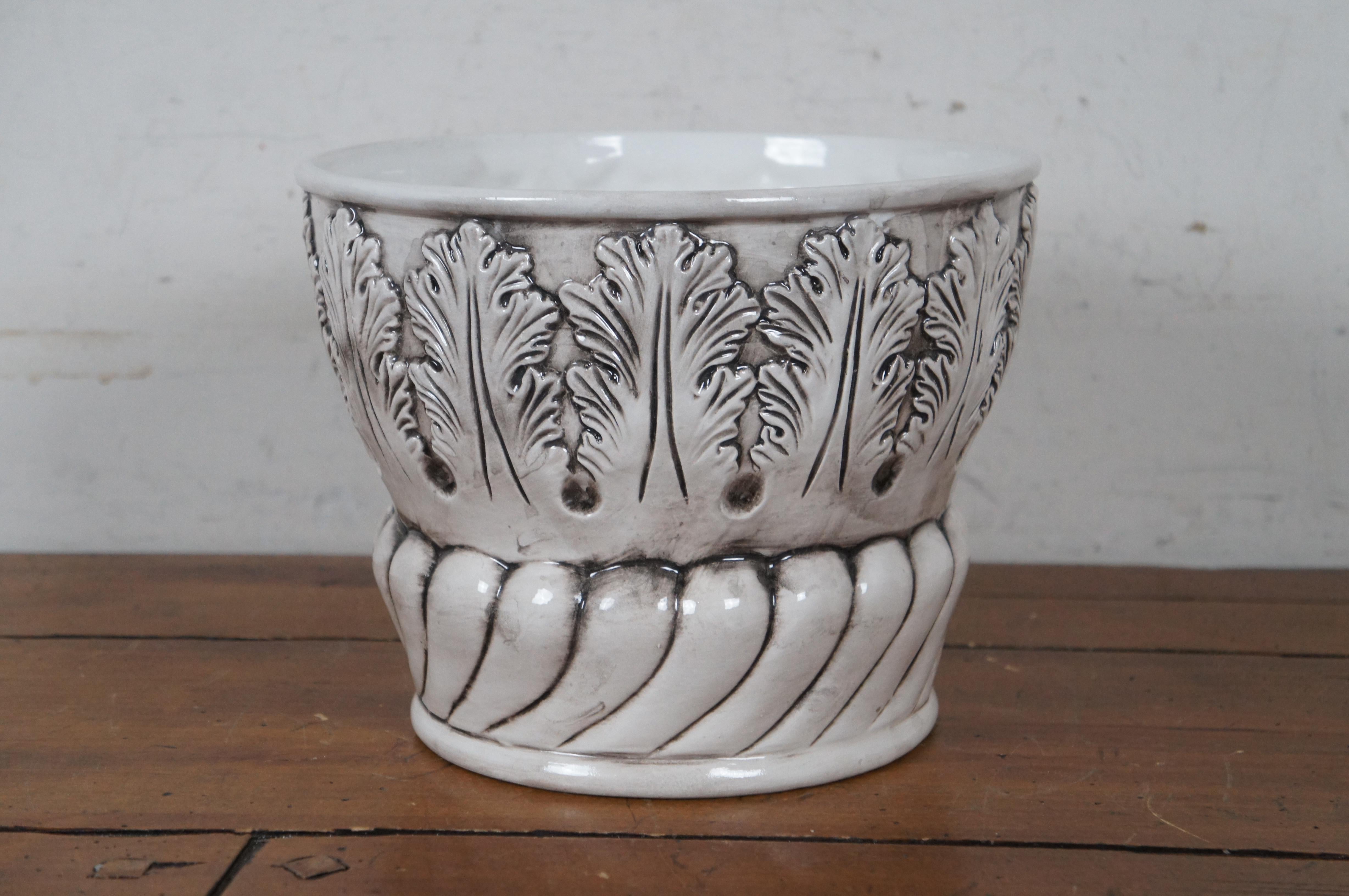 20ième siècle Capodimonte Porcelaine Italienne Jardinière Rose Jardiniere Flower Pot Cachepot 11