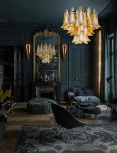 Italienischer Caramello-Blütenblatt-Kronleuchter, Murano