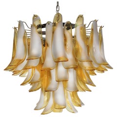 Lampadario italiano a petali di Caramello, Murano