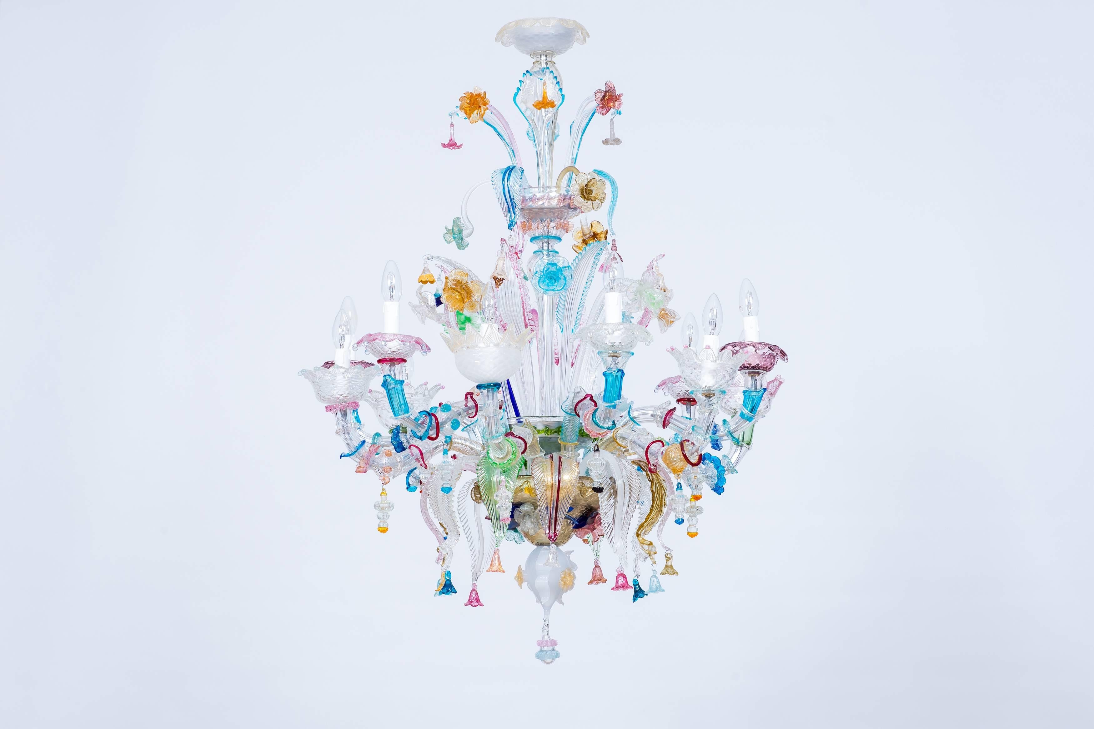 multi colored murano glass chandelier