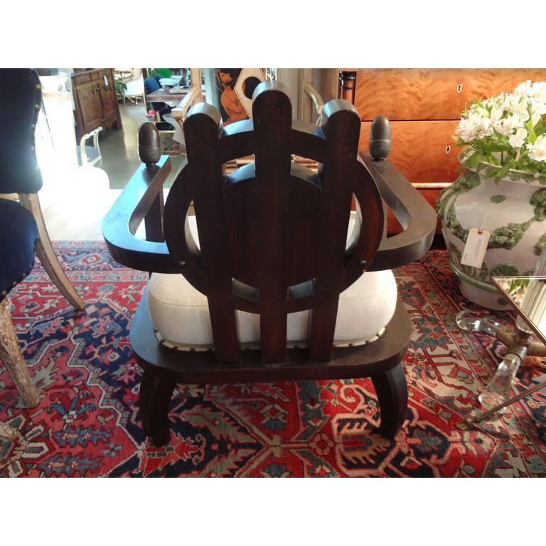 Italian Carlo Bugatti Inspired Lounge Chair Designed by Ettore Zaccari In Good Condition In Houston, TX