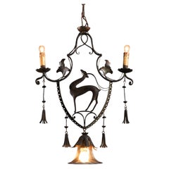 Italian Carlo Rizzarda chandelier from the 1930s decorated with antelope Italian Carlo Rizzarda chandelier from the 1930s decorated with antelope