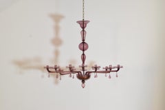 Italian, Carlo Scarpa Murano Glass Large Ova 12-Light Chandelier ca. 1935-1940