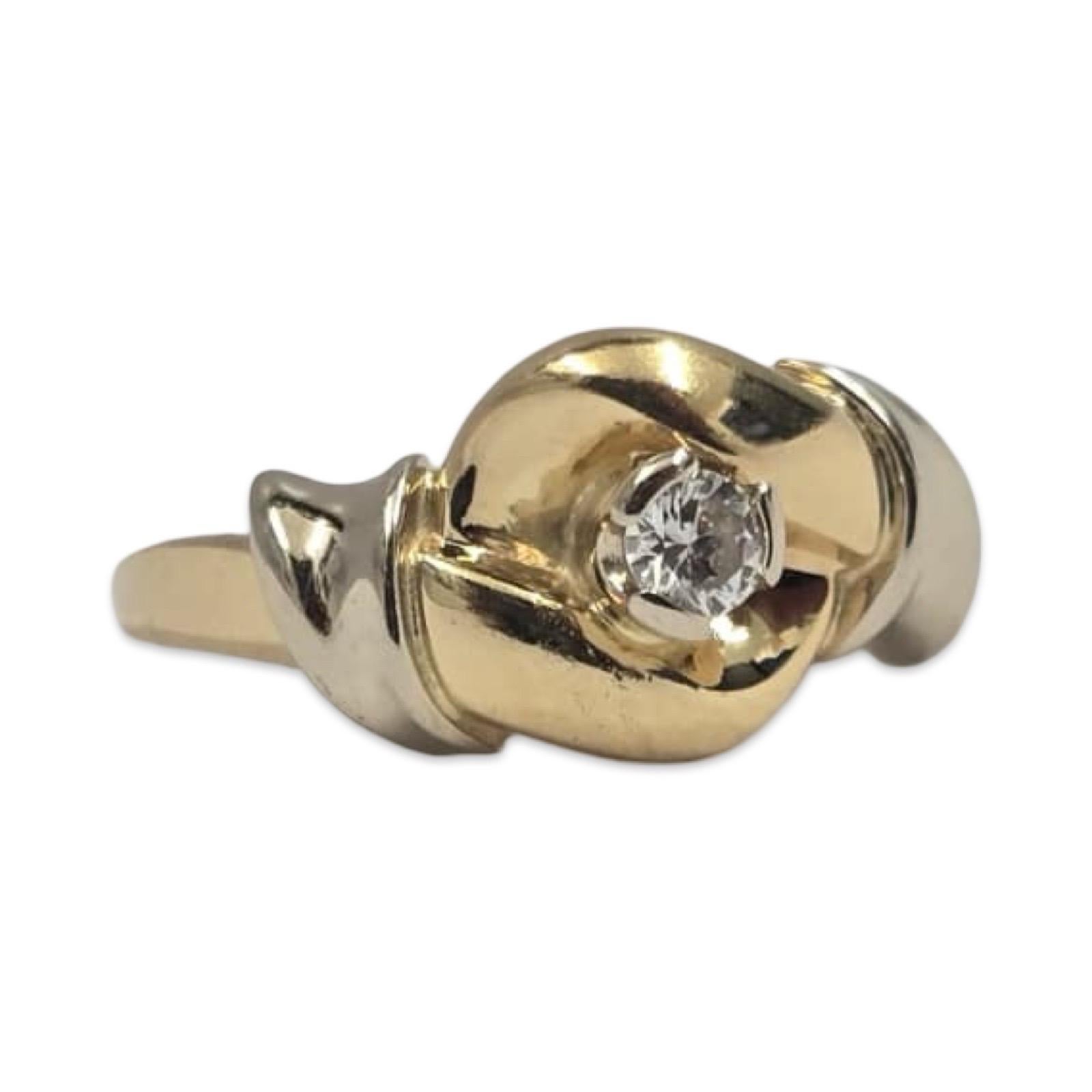 Donna Anello Carmelo in oro 18 carati bicolore con nodo di diamanti in vendita