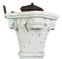 Italian Carrara and Antico Verde Marble Column