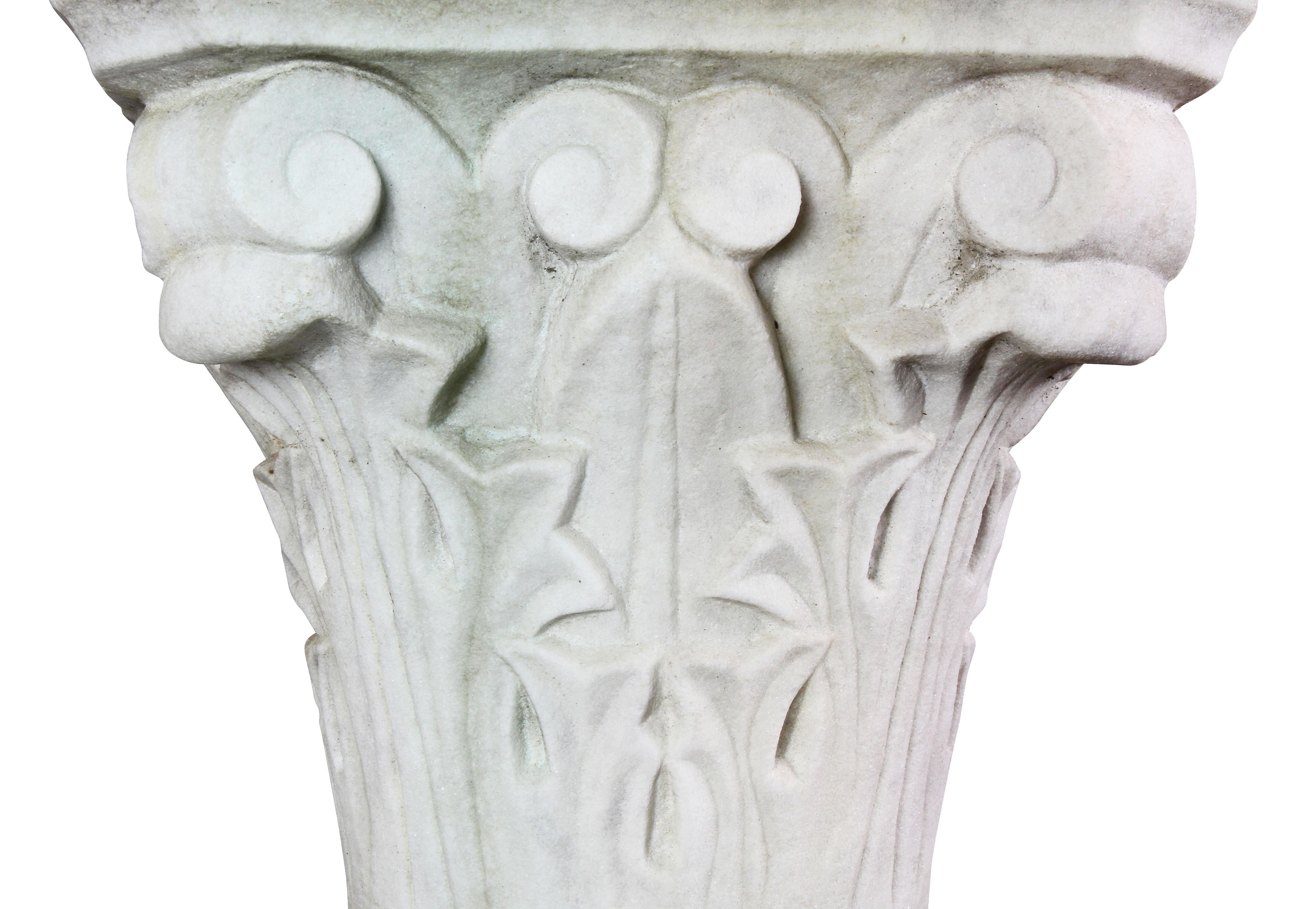 Italian Carrara and Antico Verde Marble Column In Good Condition For Sale In Essex, MA