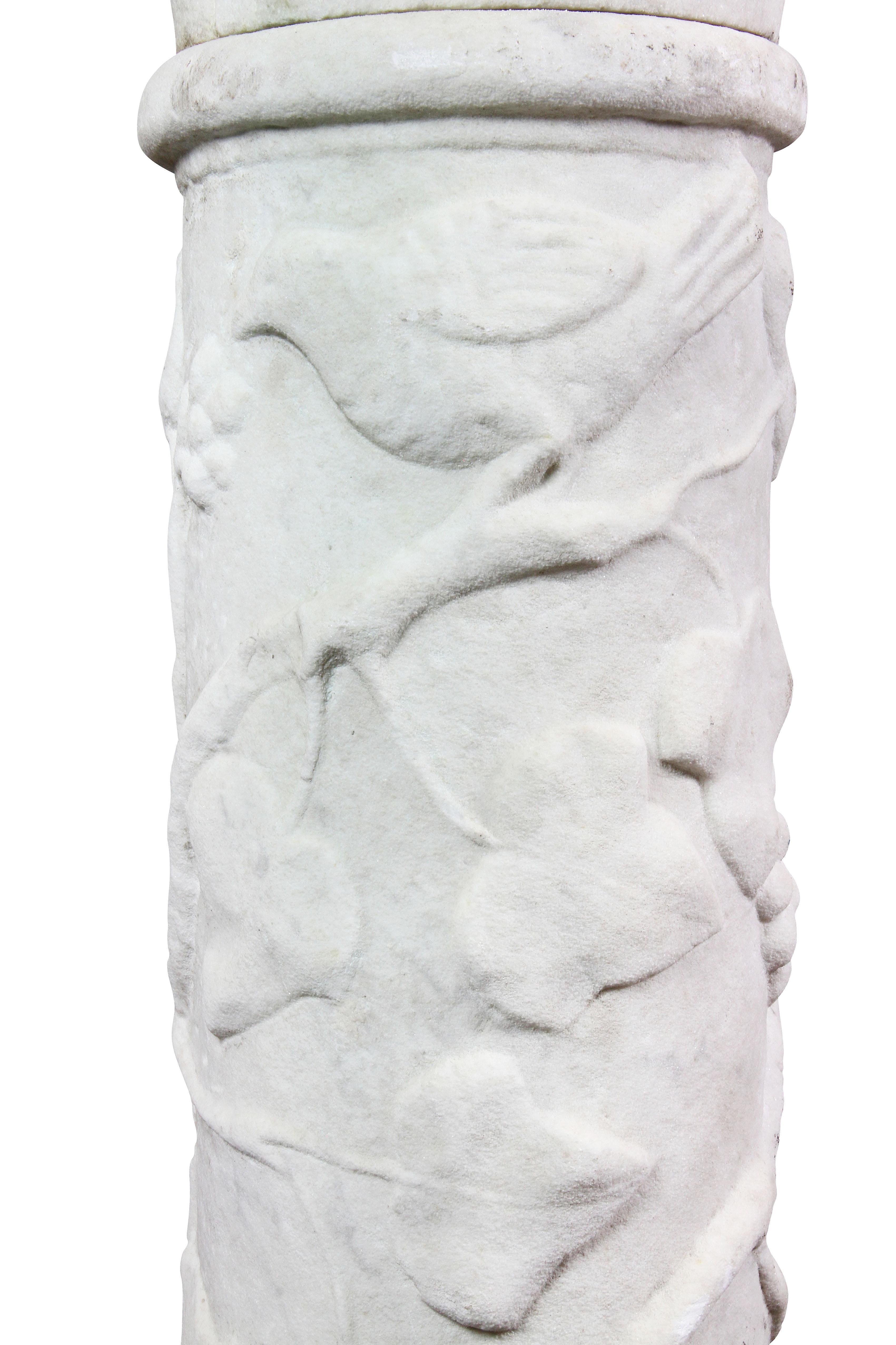 Mid-19th Century Italian Carrara and Antico Verde Marble Column For Sale