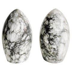 Italian Carrara Marble Bookends
