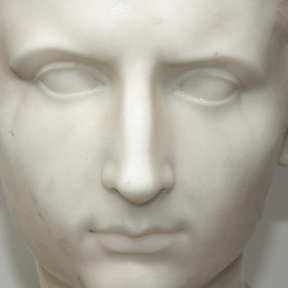 Italian Carrara Marble Bust Augustus Caesar For Sale 12