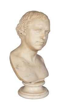 Italian Carrara Marble Bust Of A Gentleman