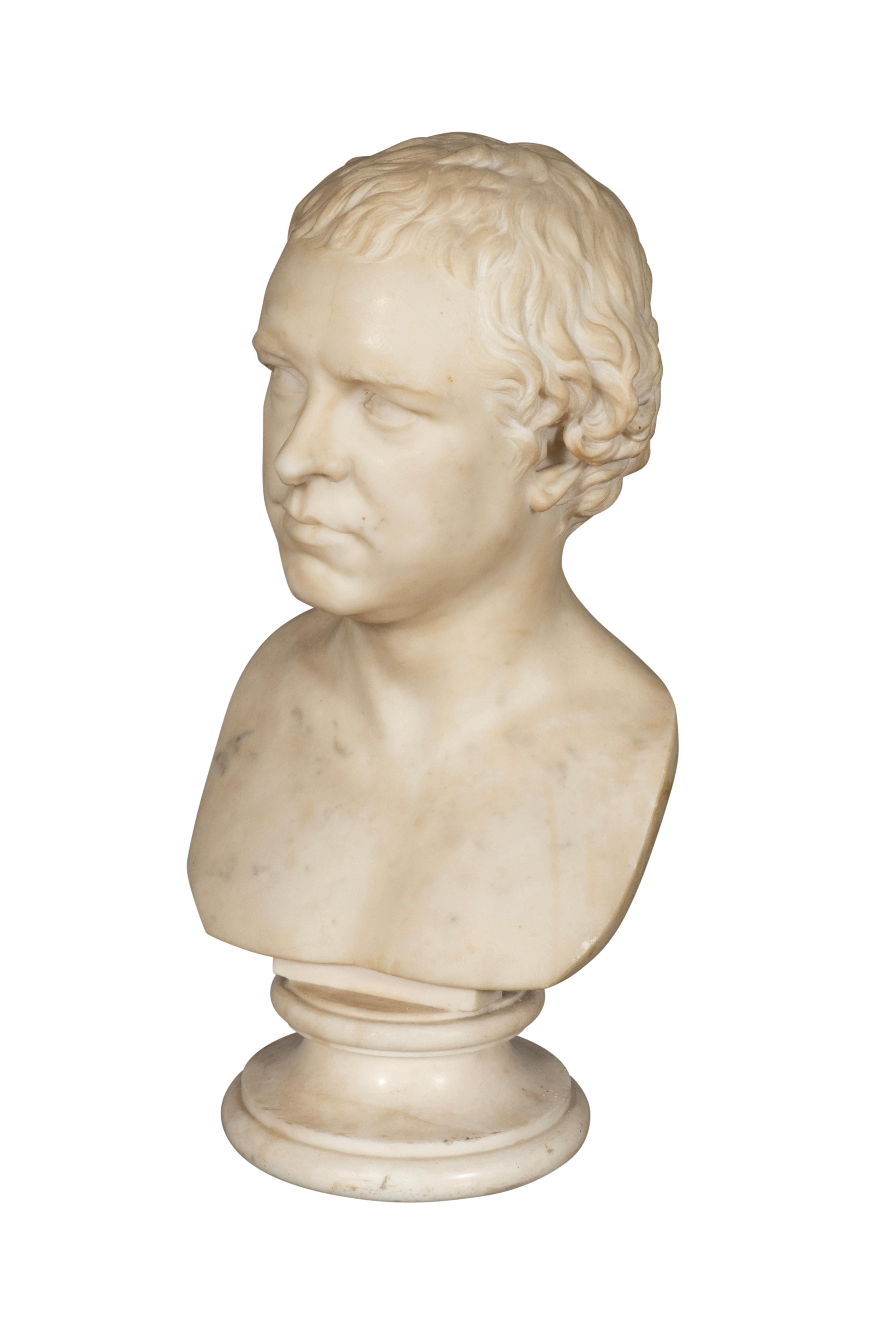 Busto italiano de mármol de Carrara de caballero Mármol de Carrara en venta