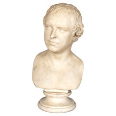 Italian Carrara Marble Bust Of A Gentleman