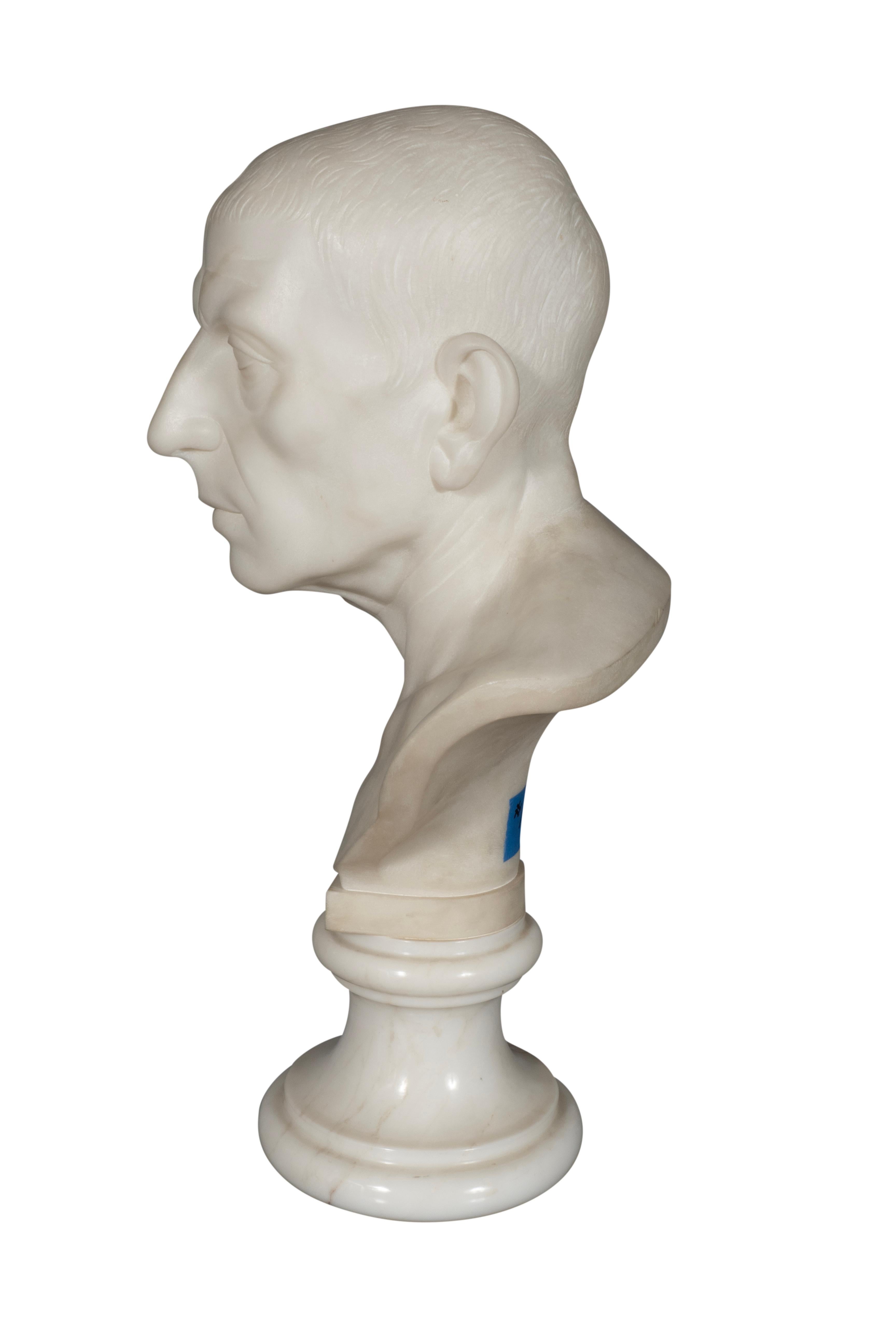 Busto in marmo di Carrara di un patrizio romano In condizioni buone in vendita a Essex, MA