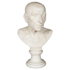 Italian Carrara Marble Bust of a Roman Patrician