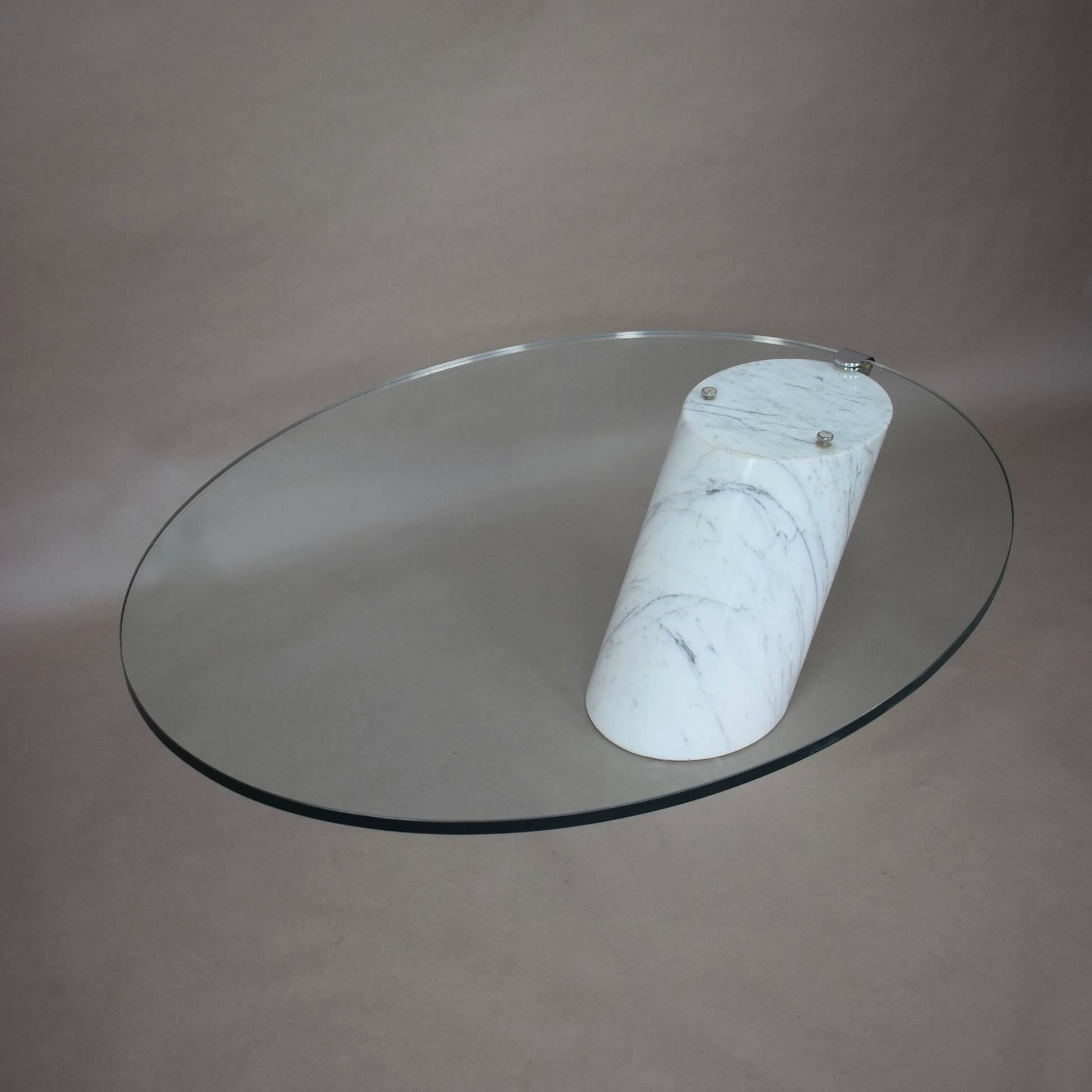 Mid-Century Modern Italian Carrara Marble Cocktail Coffee Table by Pace, 1970s