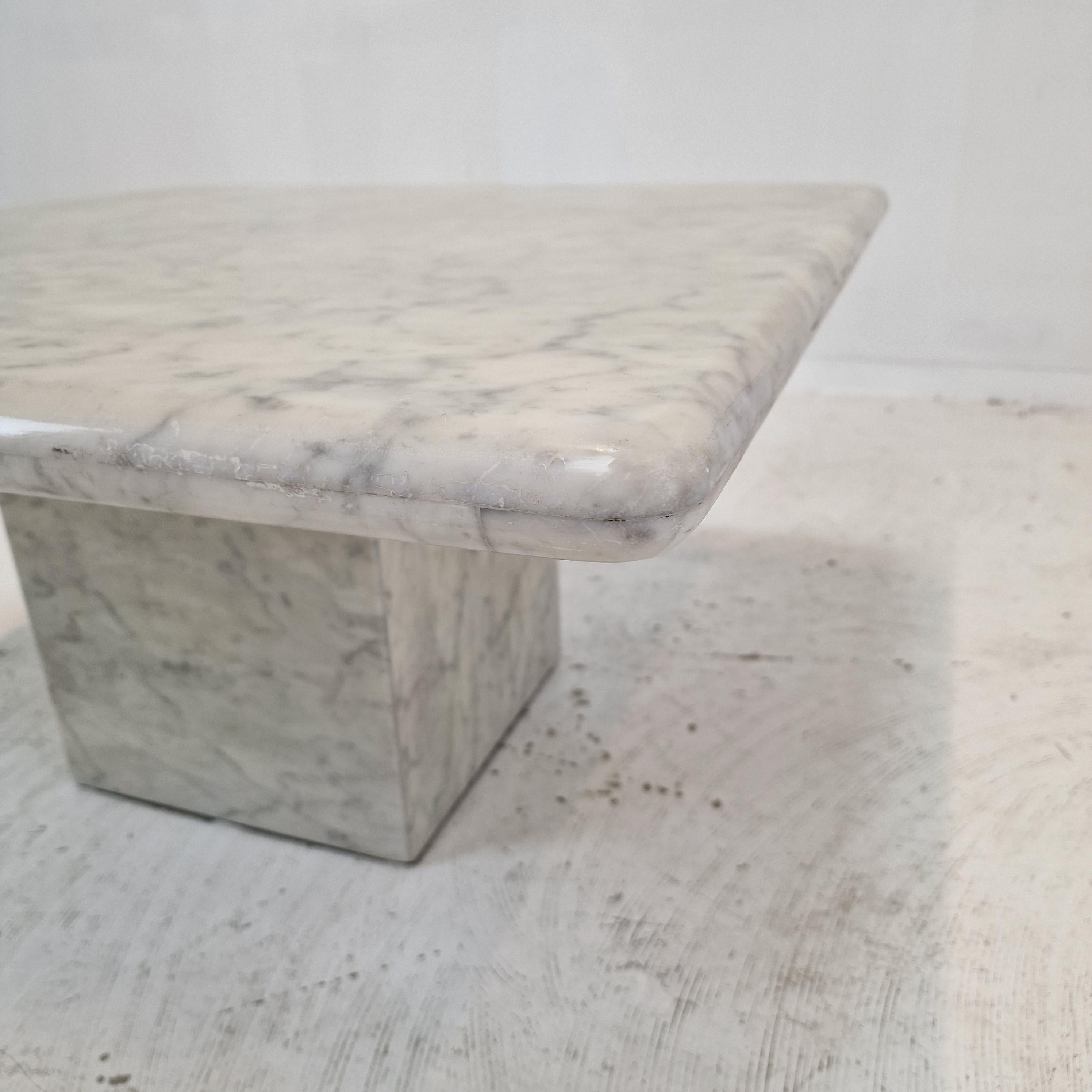 Italian Carrara Marble Coffee Table, 1980s For Sale 6
