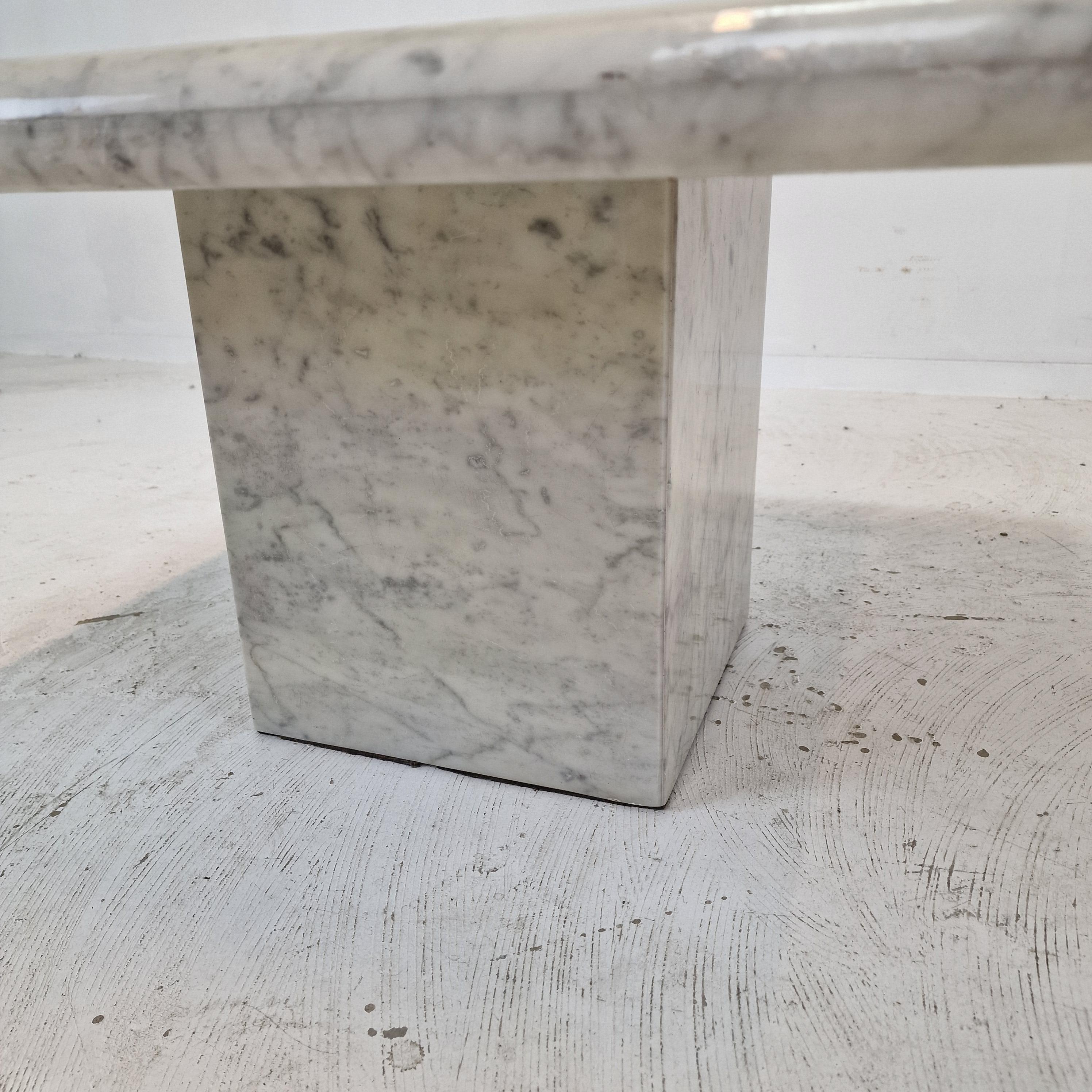 Italian Carrara Marble Coffee Table, 1980s For Sale 7