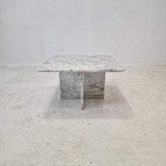 Italian Carrara Marble Coffee Table, 1980s