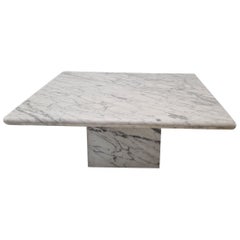 Italian Carrara Marble Coffee Table, 1980s