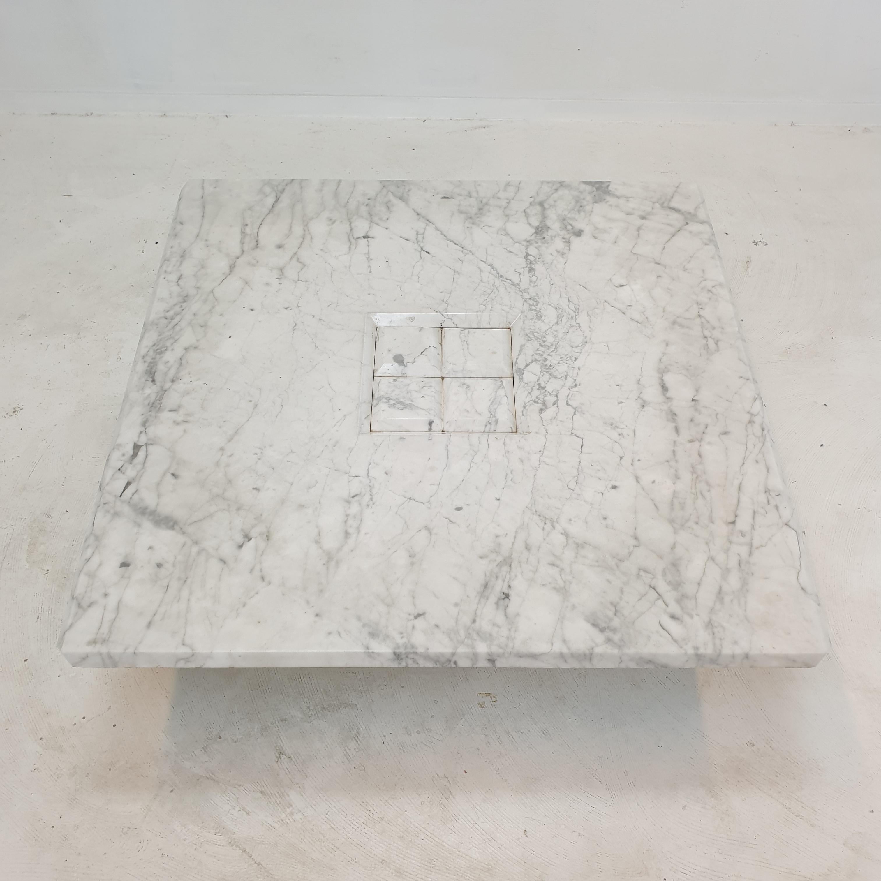 Italian Carrara Marble Coffee Table, 1990's For Sale 6