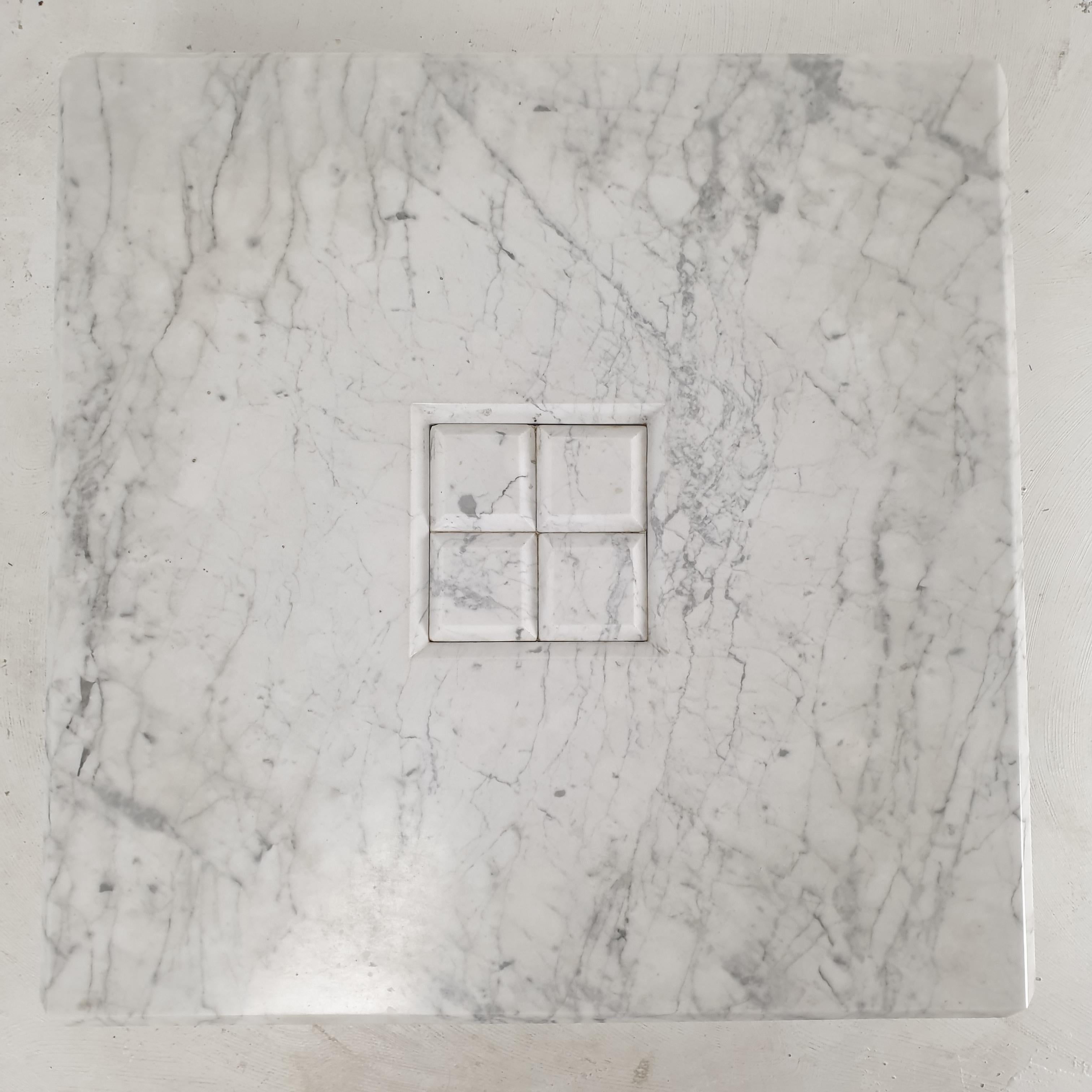 Italian Carrara Marble Coffee Table, 1990's For Sale 7