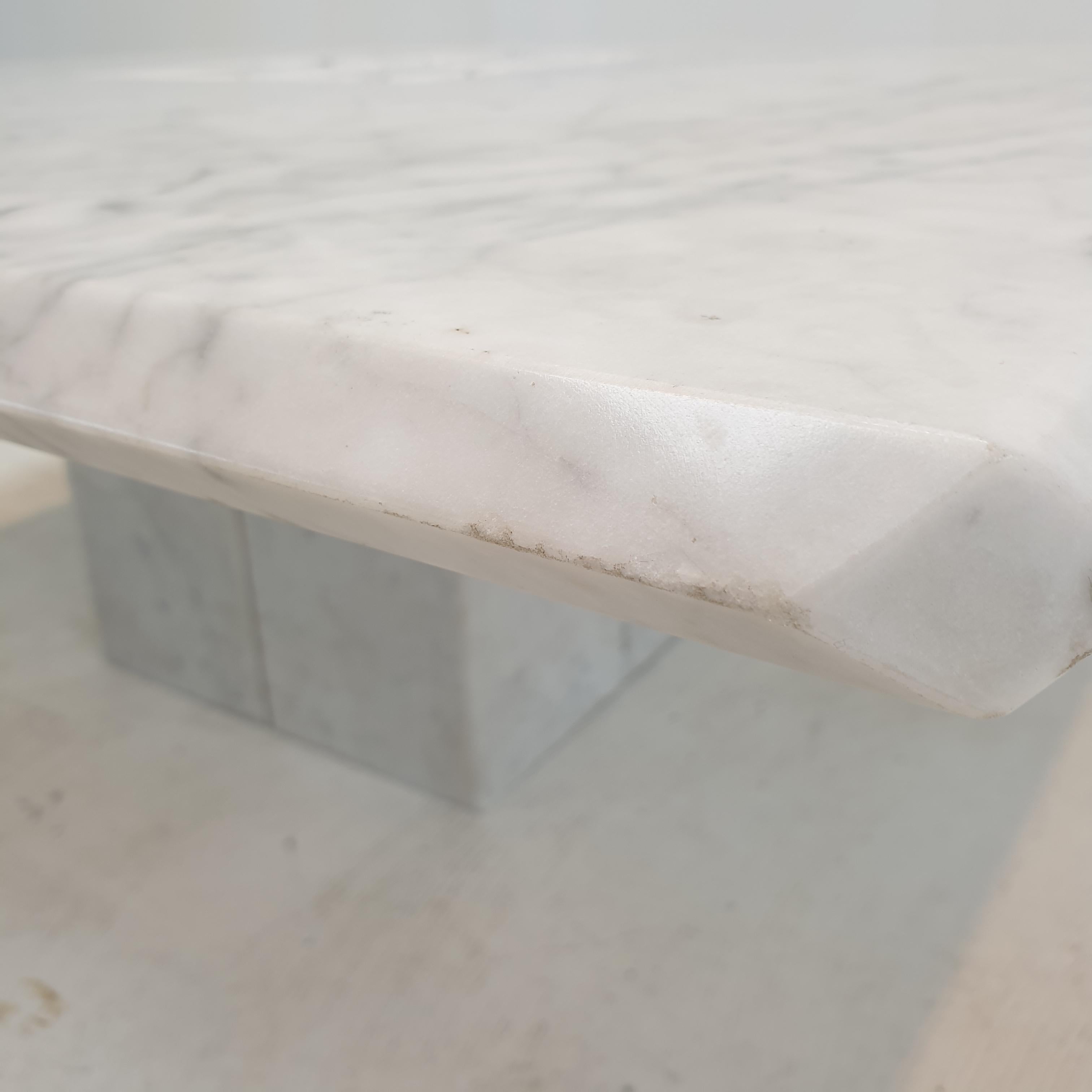 Italian Carrara Marble Coffee Table, 1990's For Sale 12