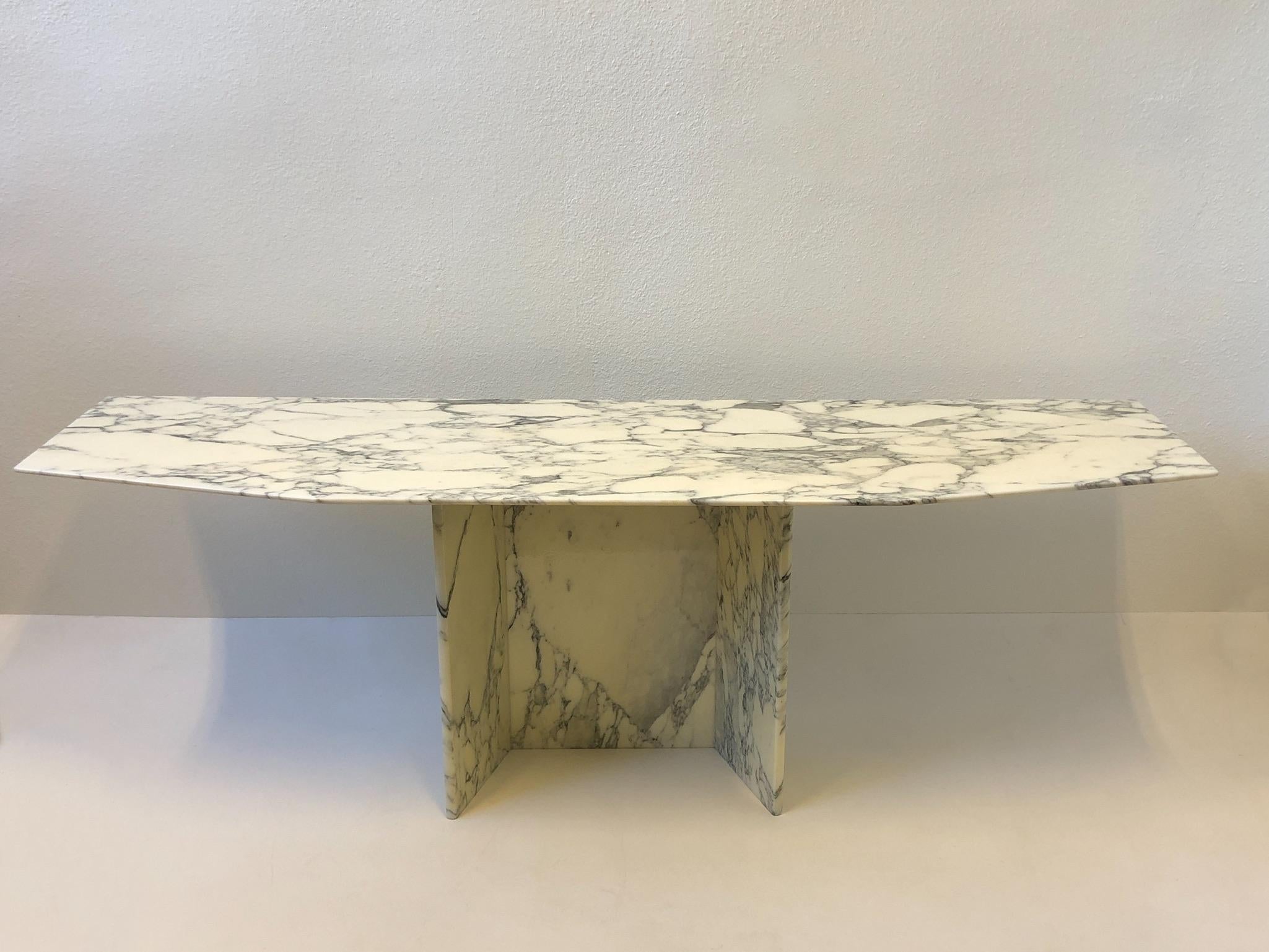 Italian Carrara Marble Console Table 1