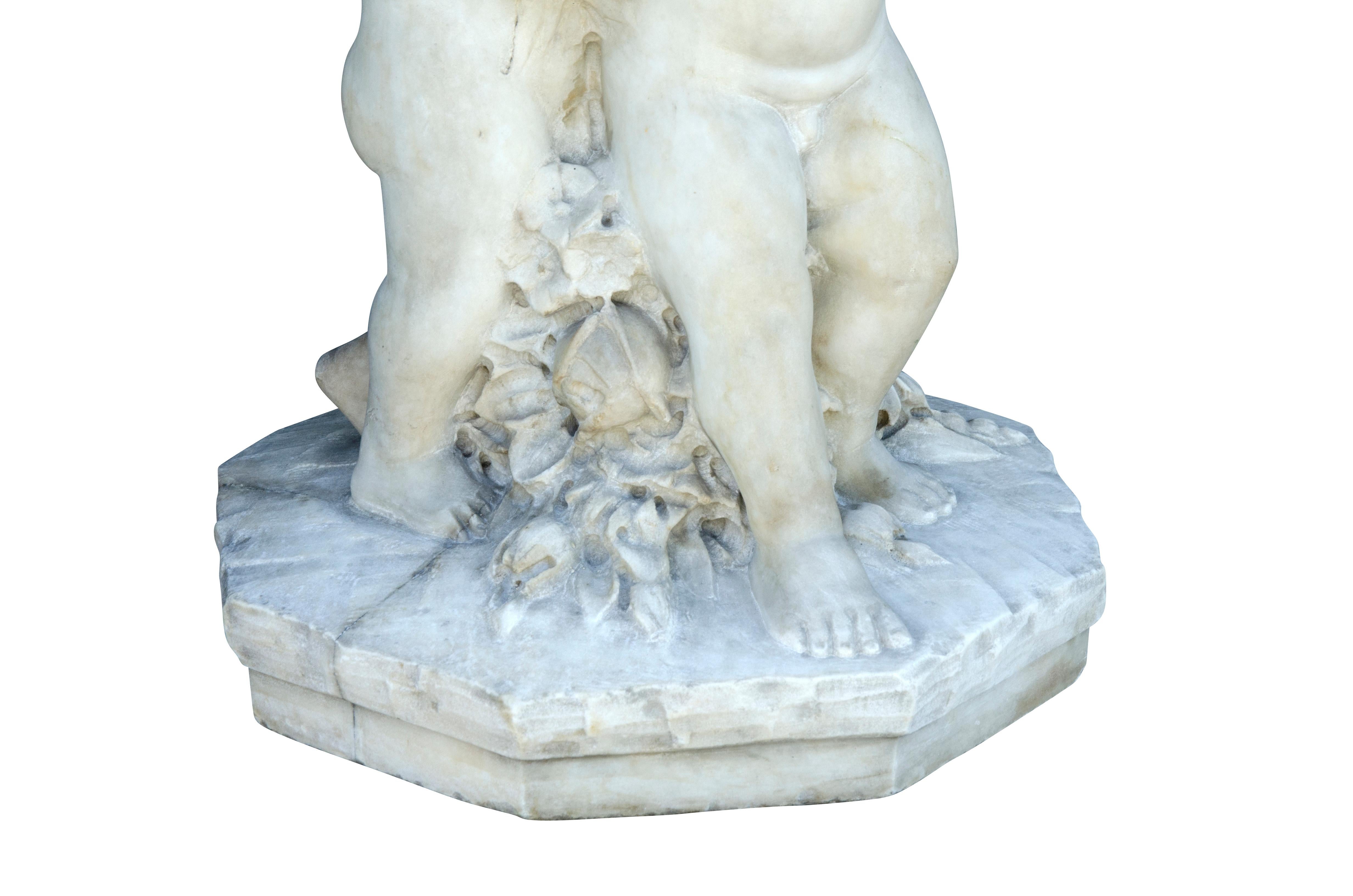 Italian Carrara Marble Garden Sculpture For Sale 6