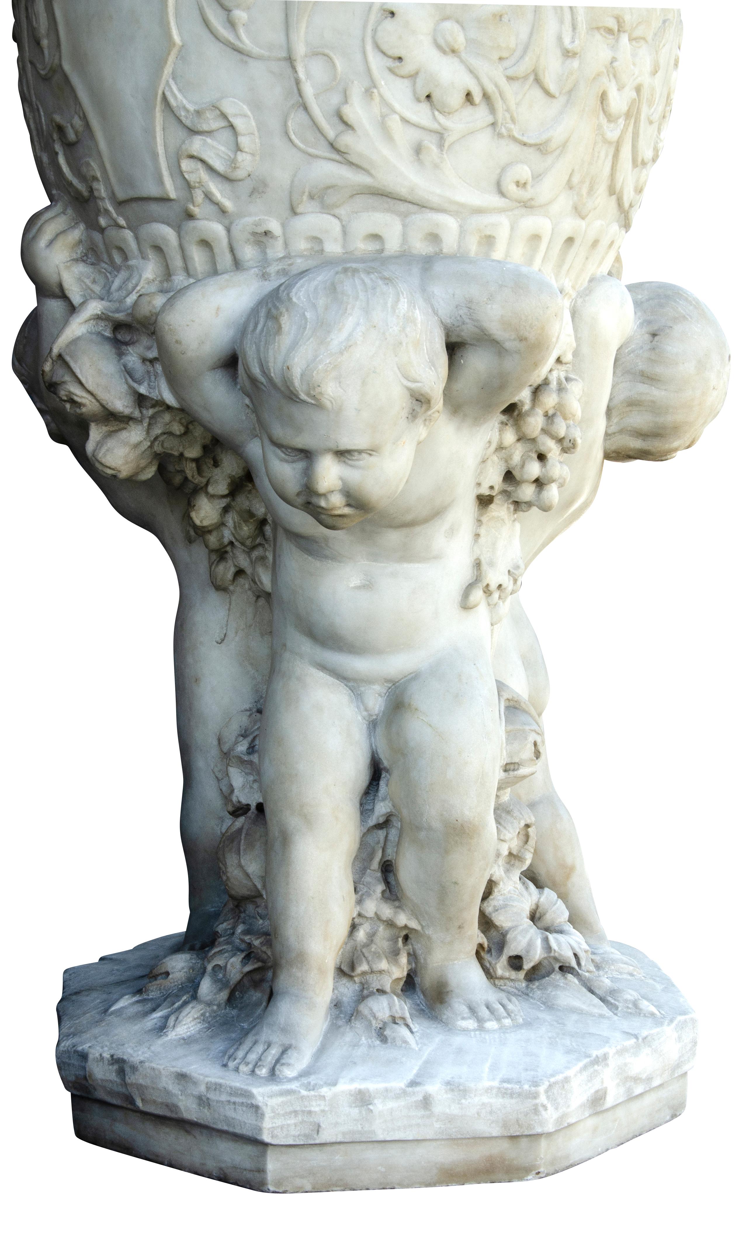 Italian Carrara Marble Garden Sculpture For Sale 3