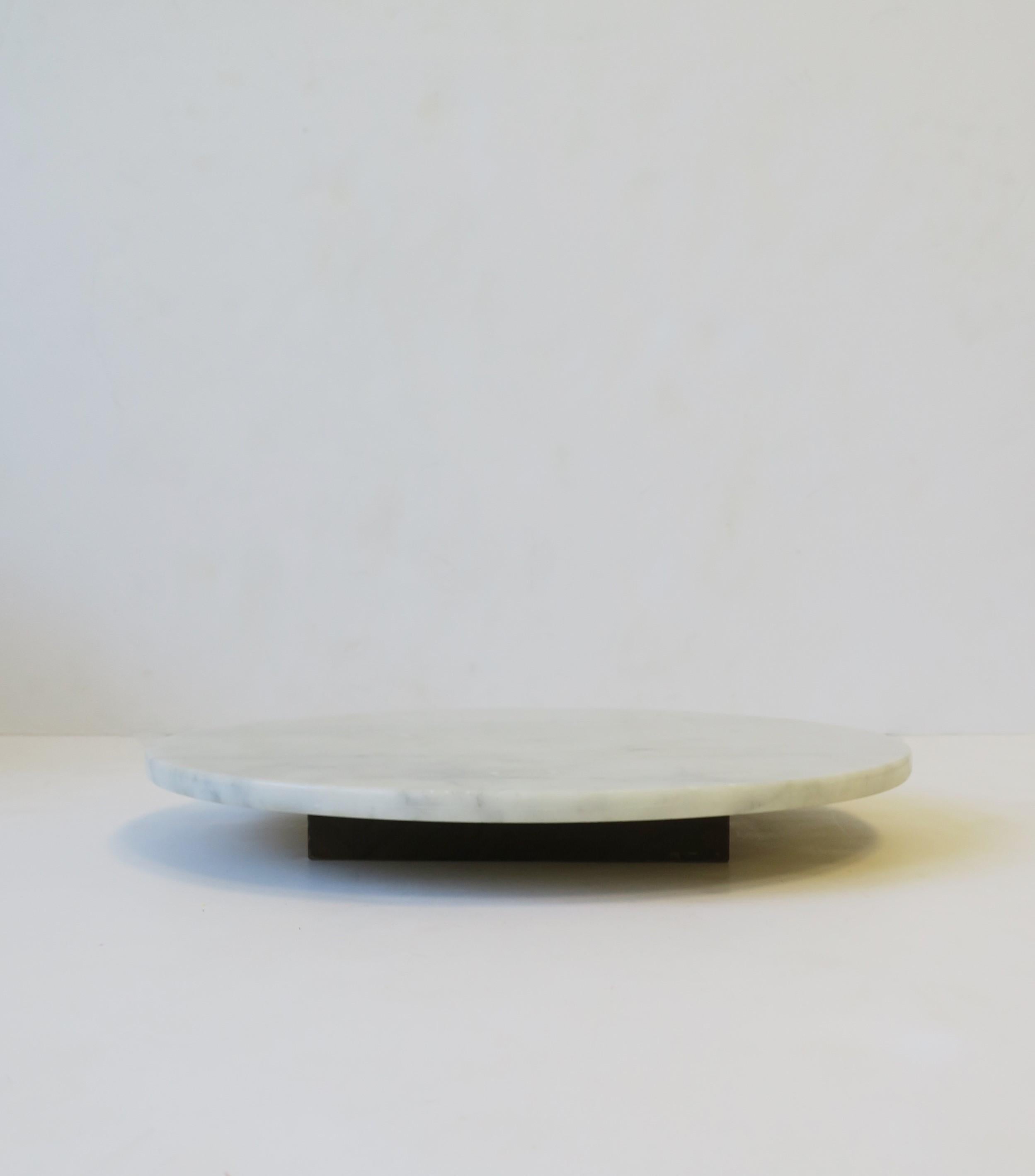 20th Century Italian Carrara Marble Lazy Susan