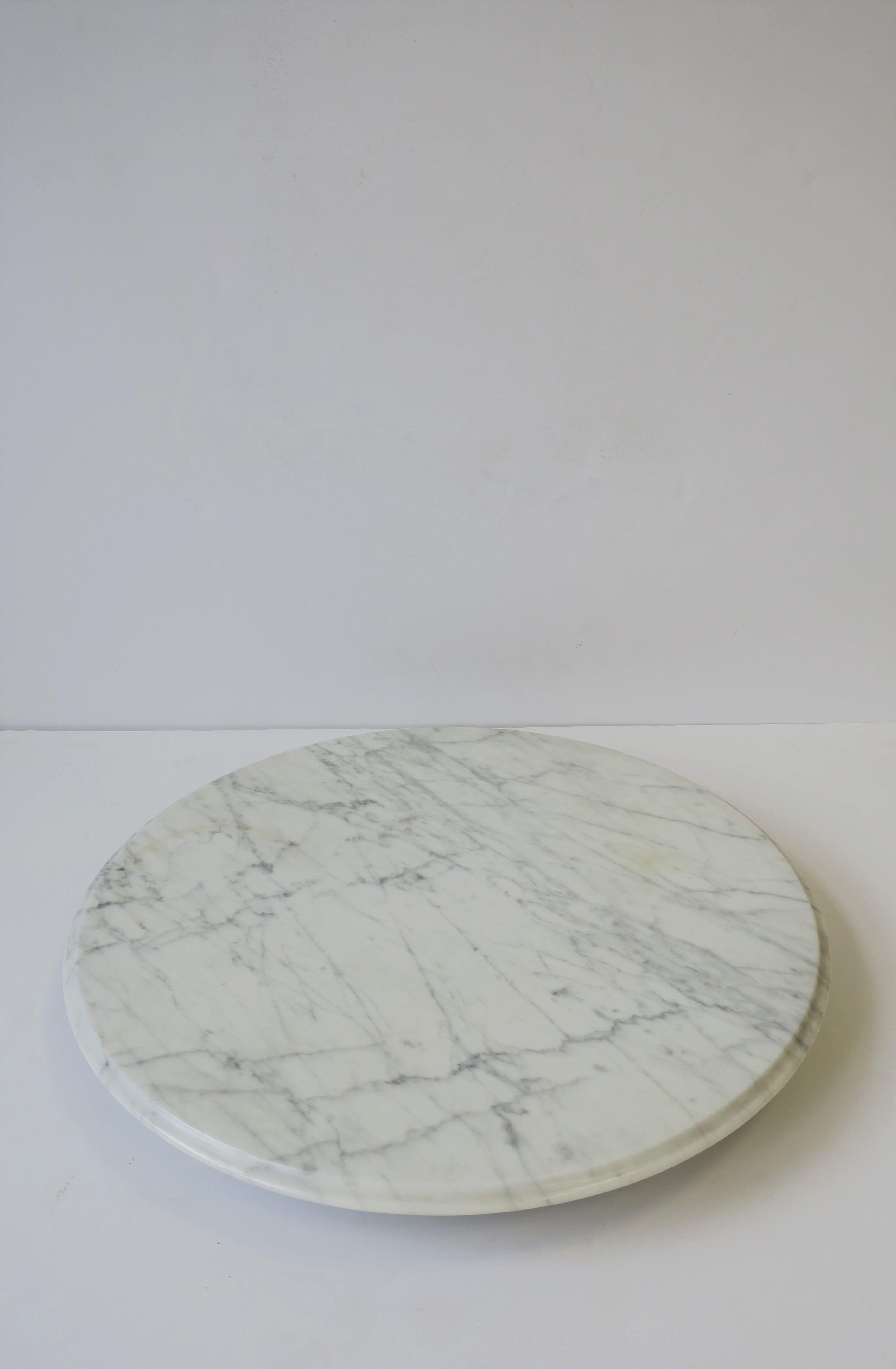 Modern Italian Carrara Marble Lazy Susan