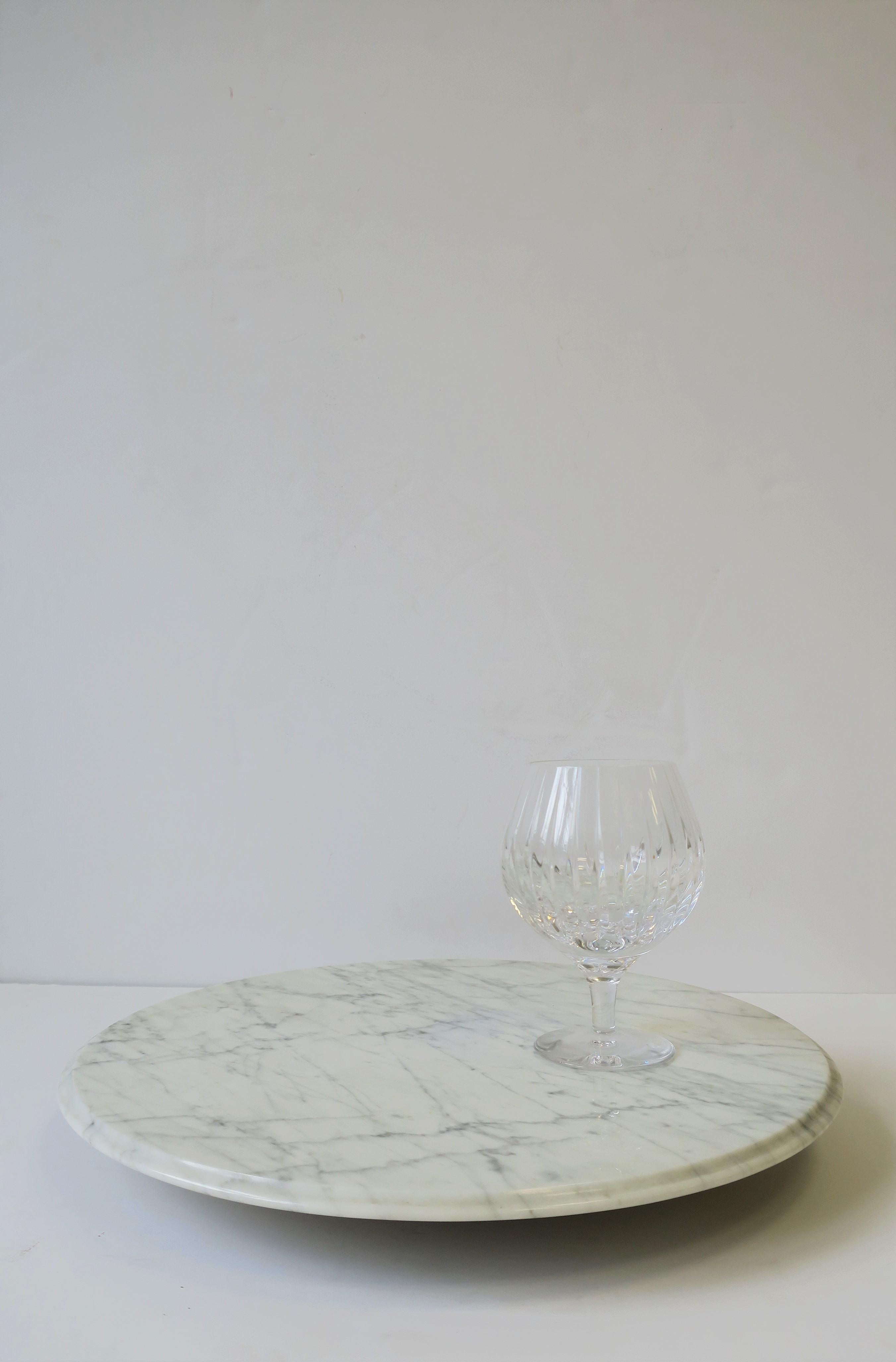 Italian Carrara Marble Lazy Susan In Good Condition In New York, NY