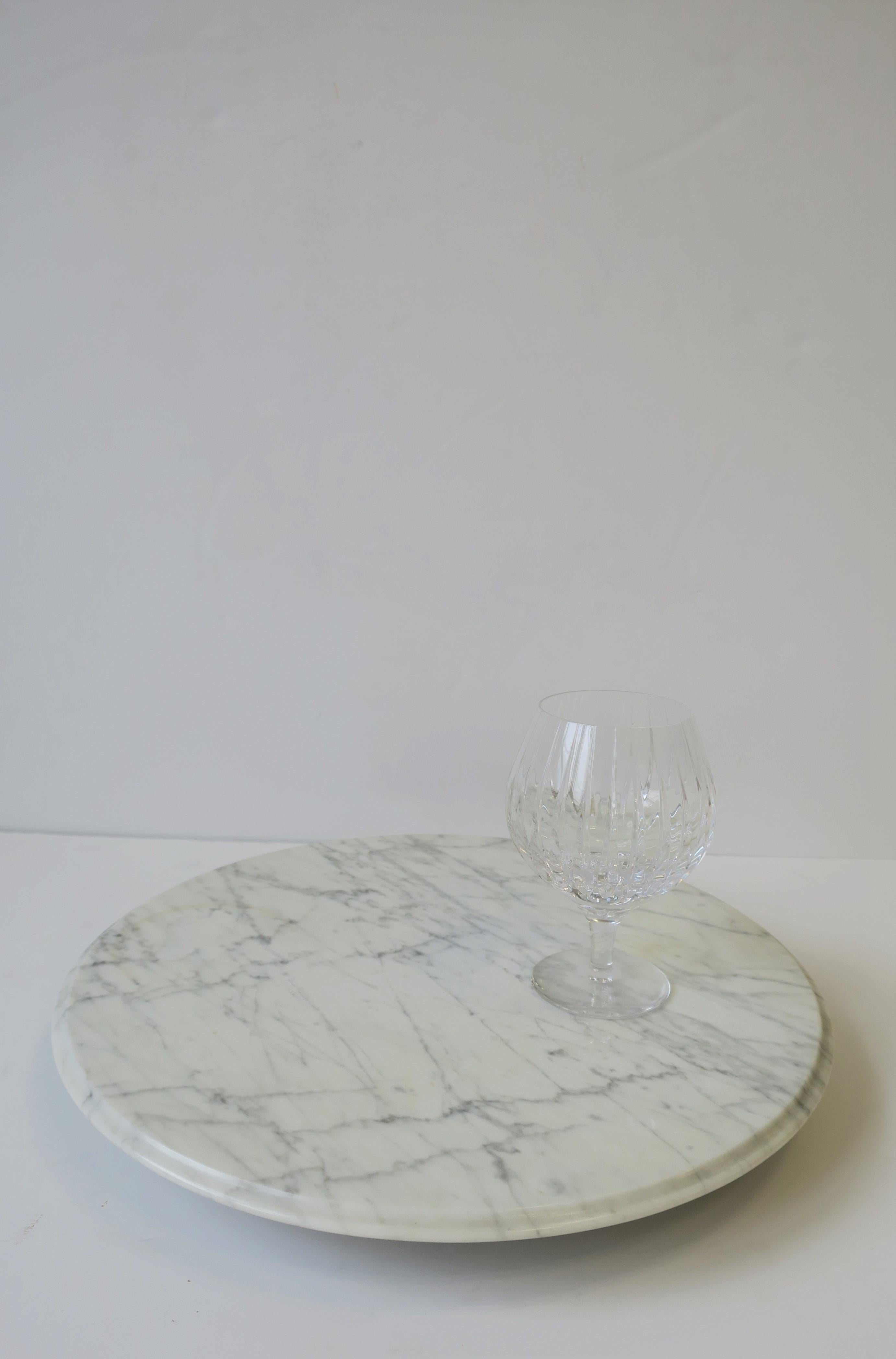 20th Century Italian Carrara Marble Lazy Susan