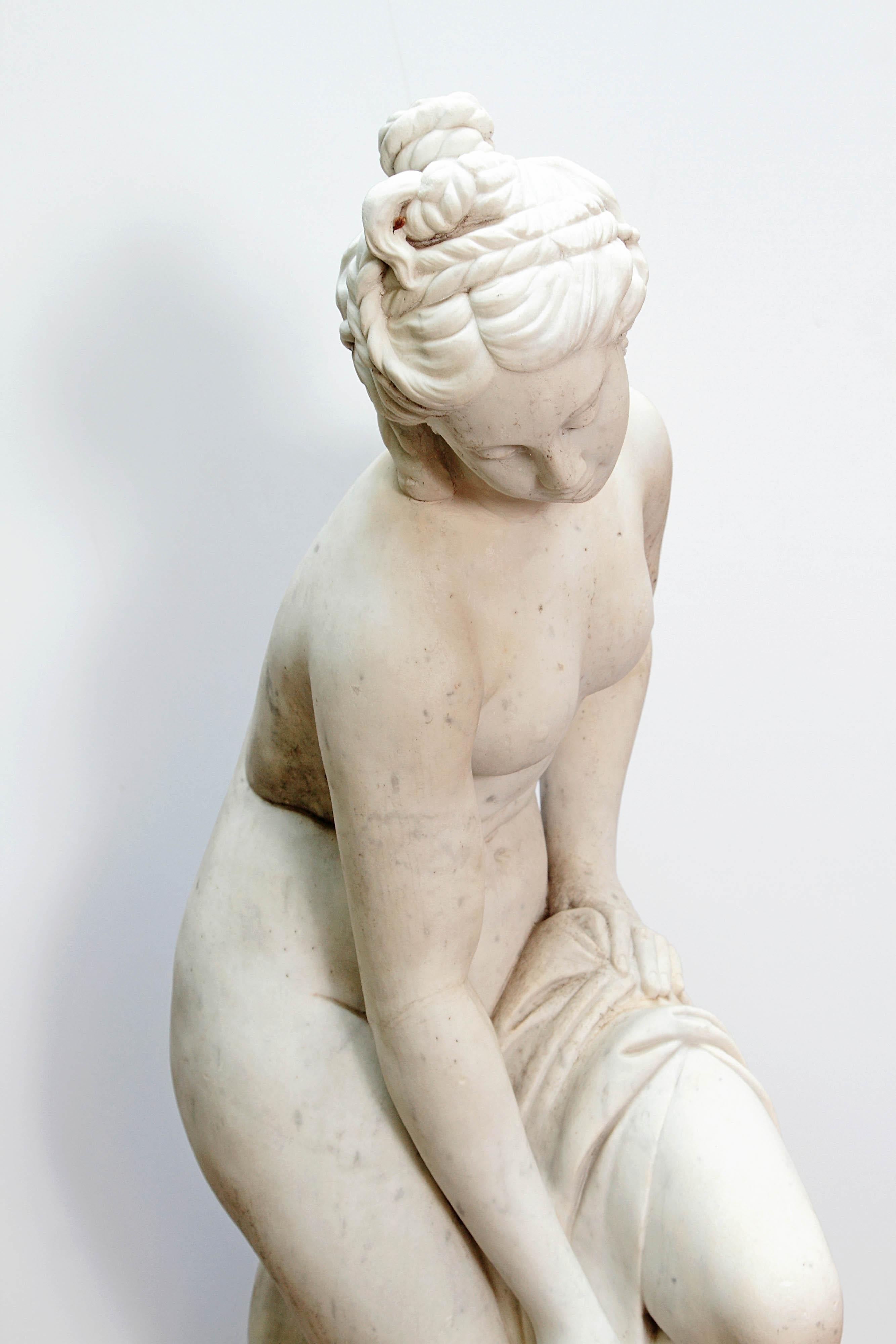 Italian Carrara Marble Life-Size Female Sculpture 4