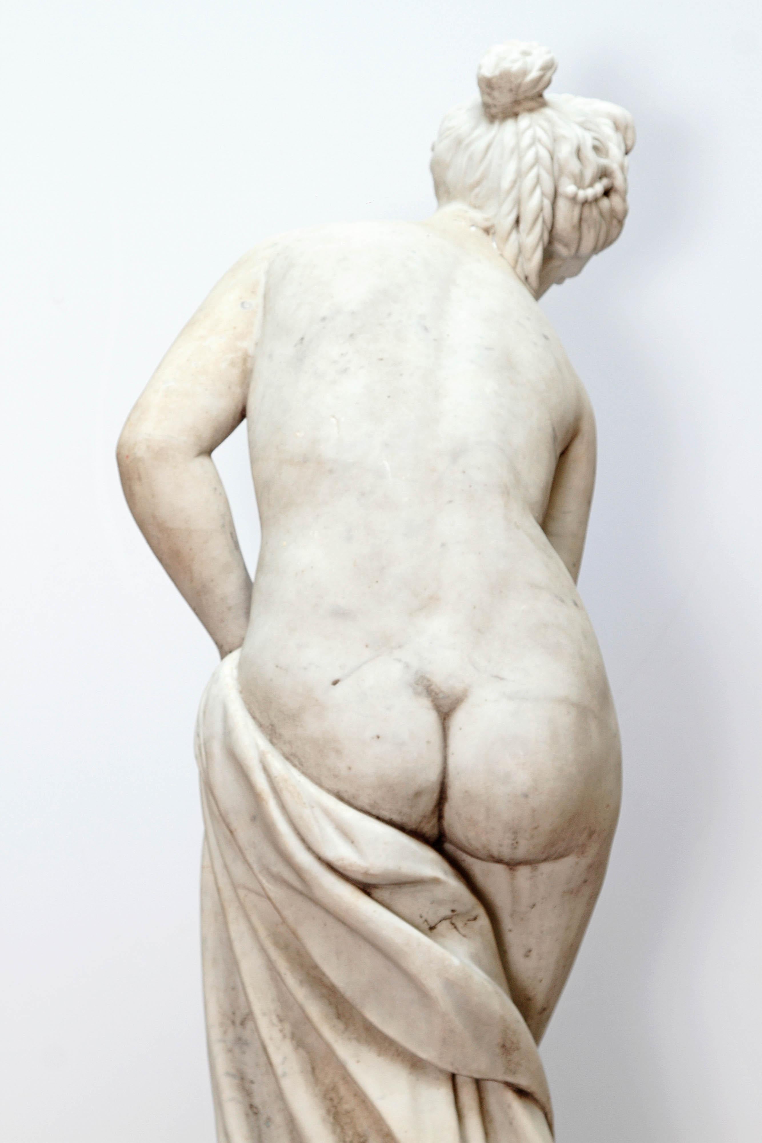 Italian Carrara Marble Life-Size Female Sculpture 9
