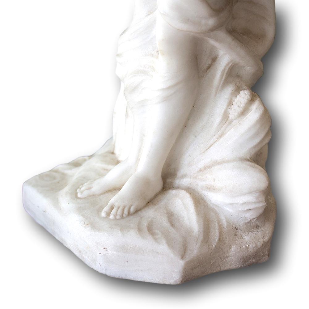 Italian Carrara Marble Nymph Figure For Sale 4