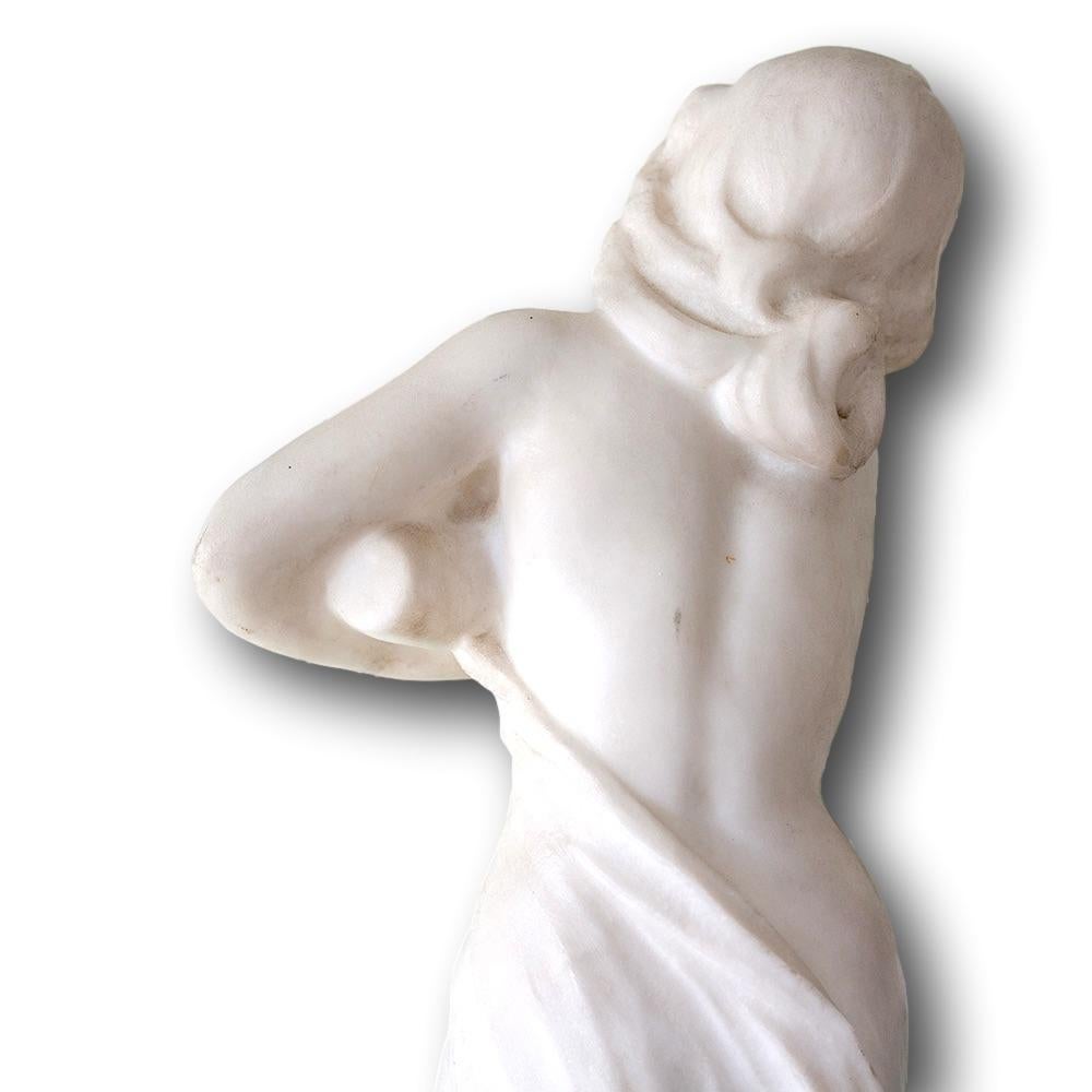 Italian Carrara Marble Nymph Figure For Sale 5
