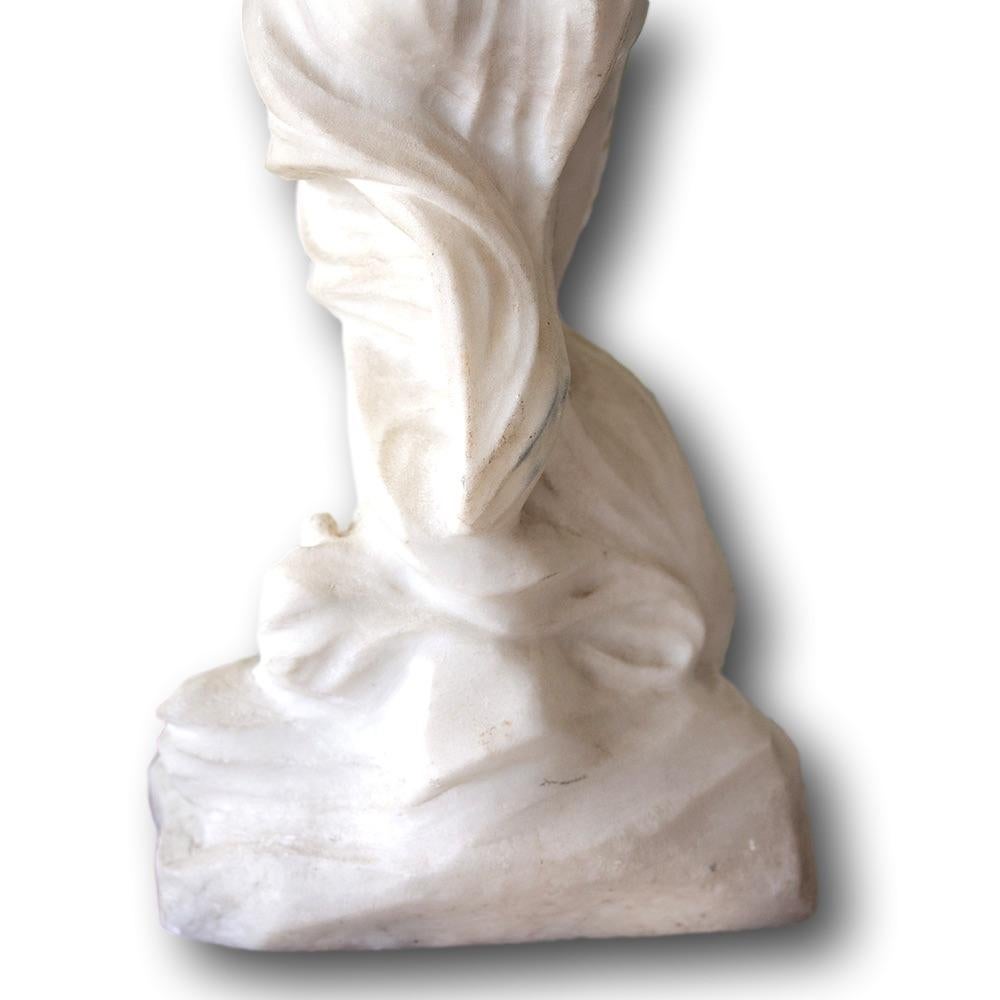 Italian Carrara Marble Nymph Figure For Sale 6