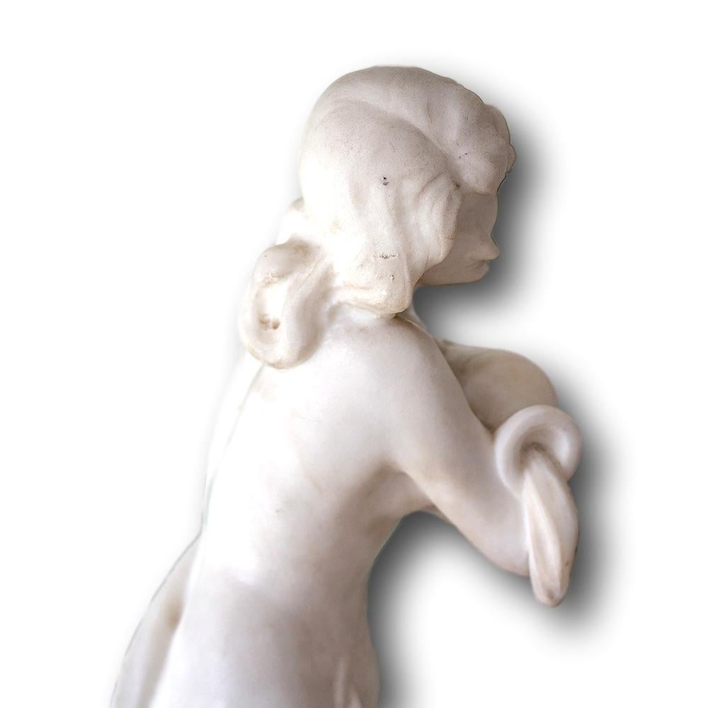 Italian Carrara Marble Nymph Figure For Sale 7