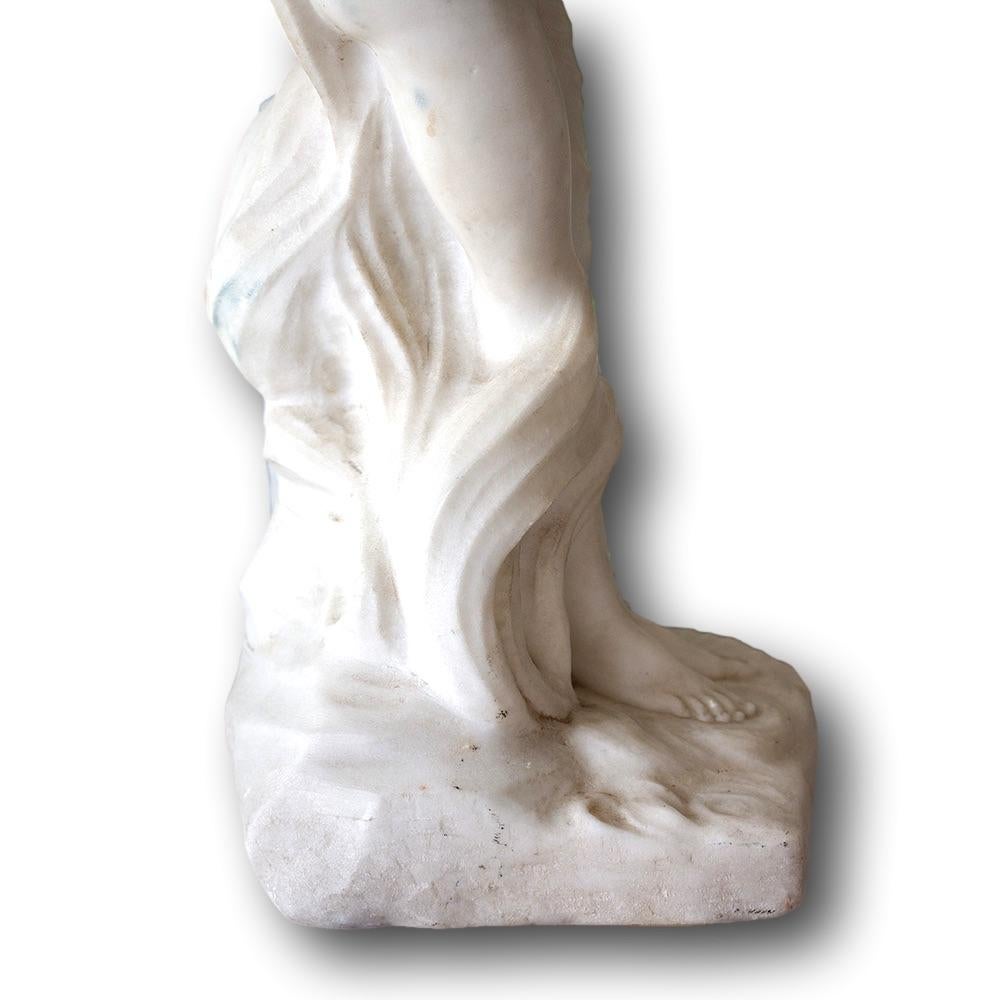 Italian Carrara Marble Nymph Figure For Sale 8