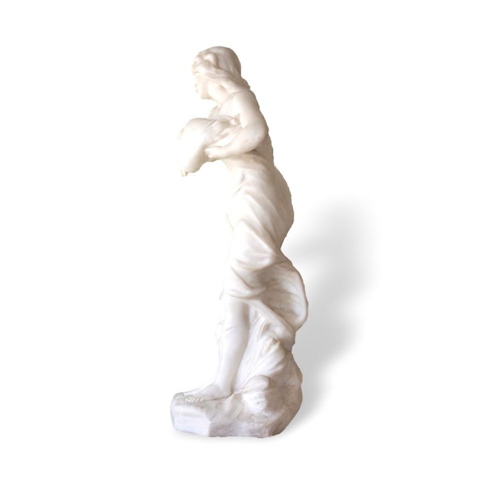 Classical Greek Italian Carrara Marble Nymph Figure For Sale