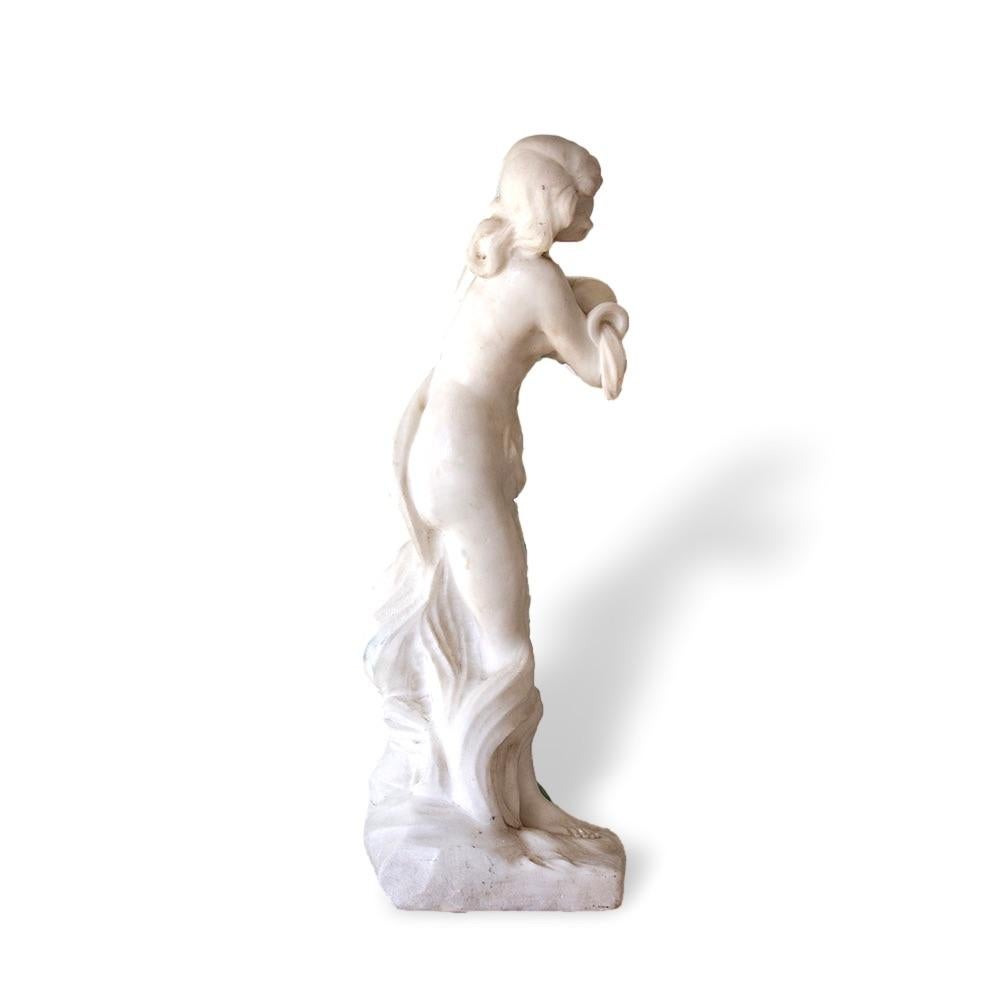 Italian Carrara Marble Nymph Figure In Good Condition For Sale In Newark, England