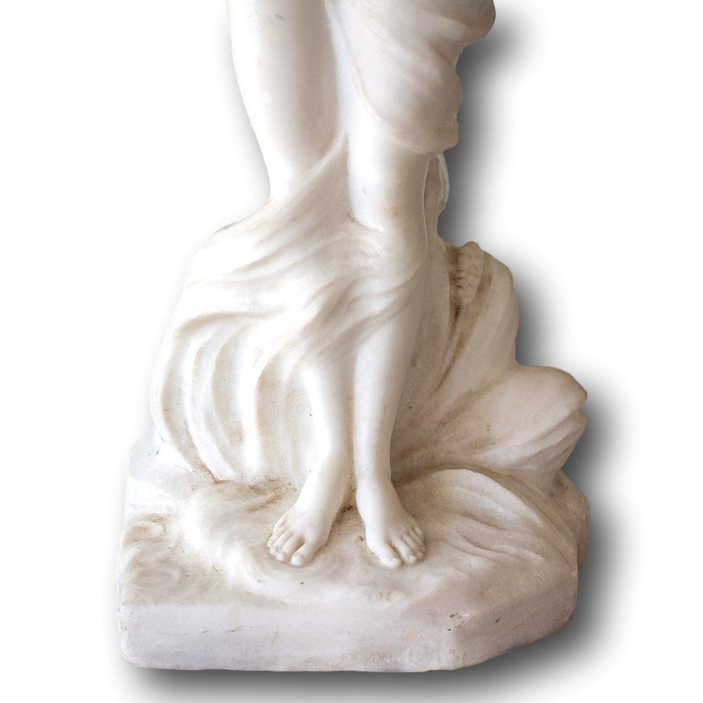 Italian Carrara Marble Nymph Figure For Sale 1
