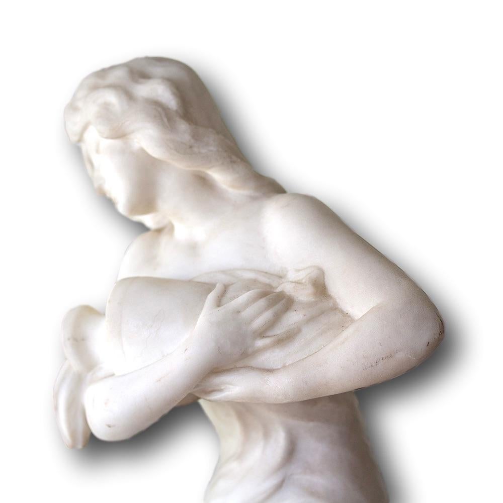 Italian Carrara Marble Nymph Figure For Sale 3