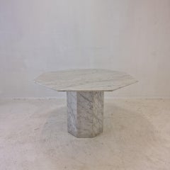 Italian Carrara Marble Octagon Garden or Dining Table, 1960s