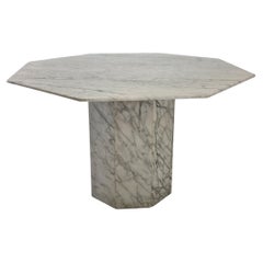 Italian Carrara Marble Octagon Garden or Dining Table, 1960s