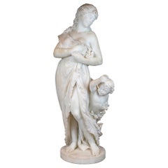 Italian Marble Statue Sculpture by Romanelli