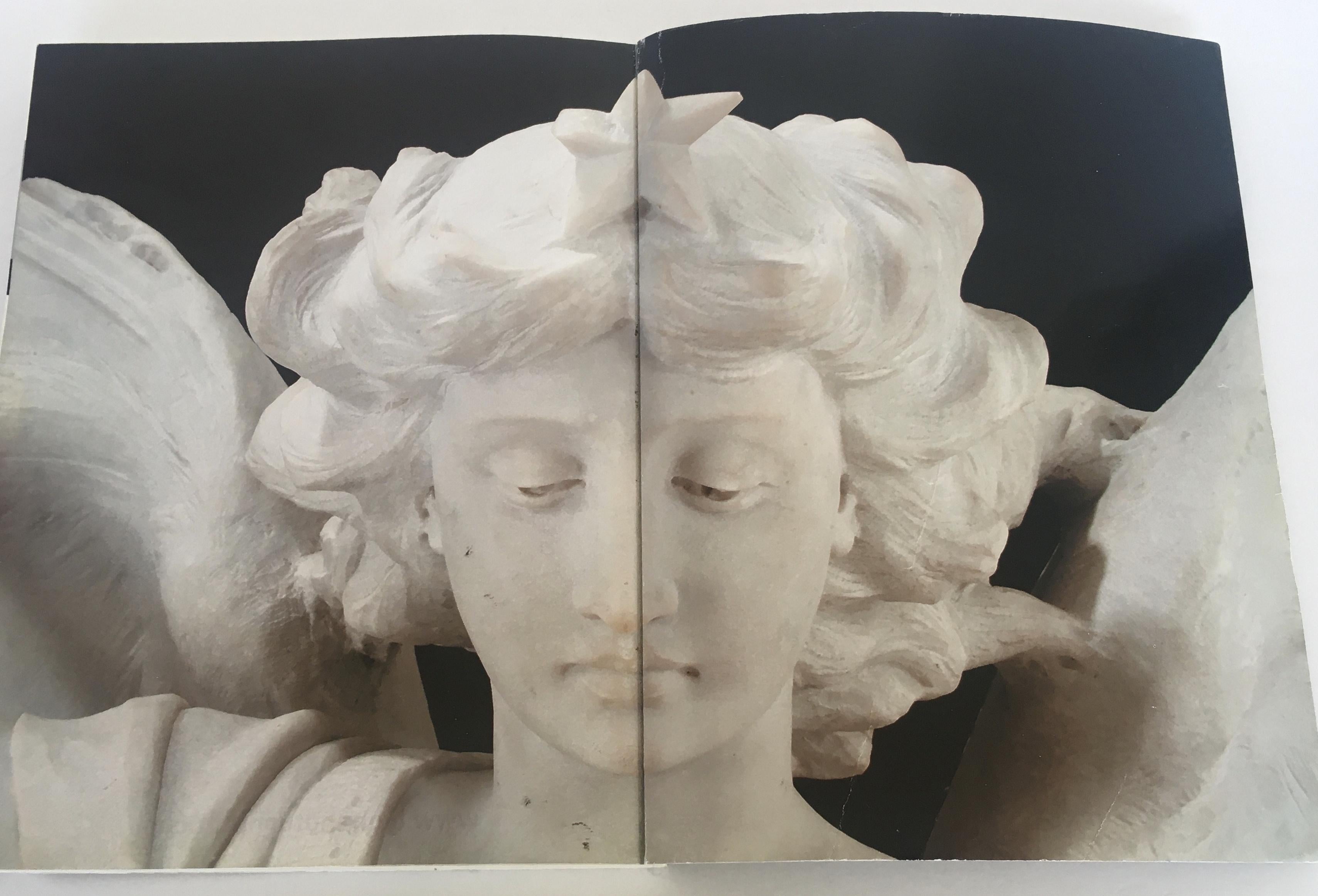 Italian Carrara Marble Winged Angel, circa 19th Century For Sale 4