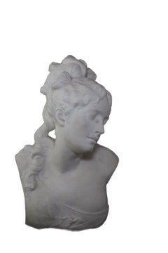 Italian Carrara Marble Woman’s Bust, Circa 1880